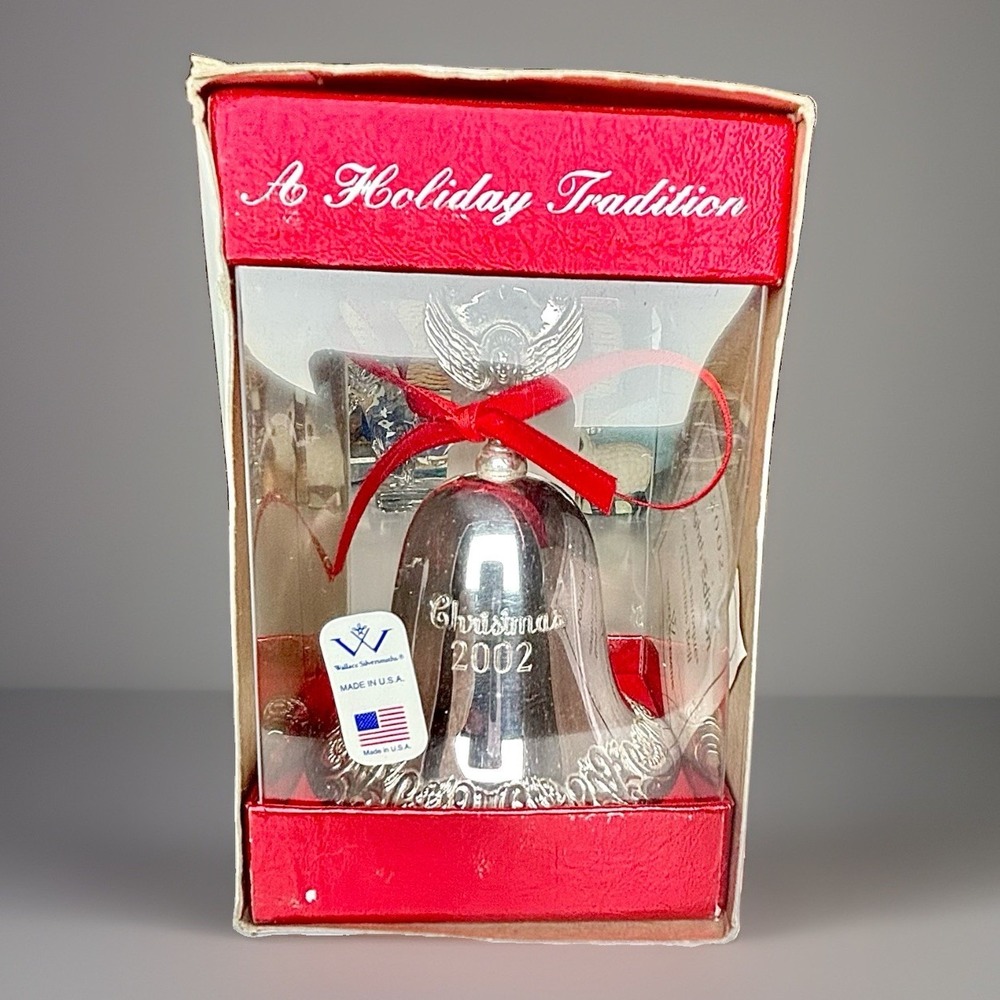 Vintage 2002 Wallace Silversmiths Annual Christmas Bell Ornament Silverplate